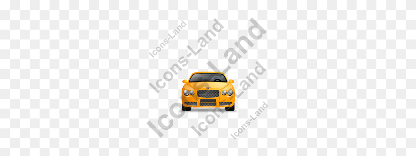 256x256 Luxury Car Front Yellow Icon, Pngico Icons - Car Front PNG