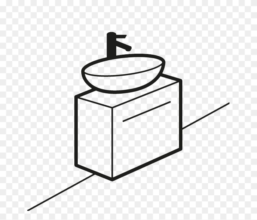 661x661 Luxury Toilet And Basin Combination Unit - Toilet Clipart Black And White