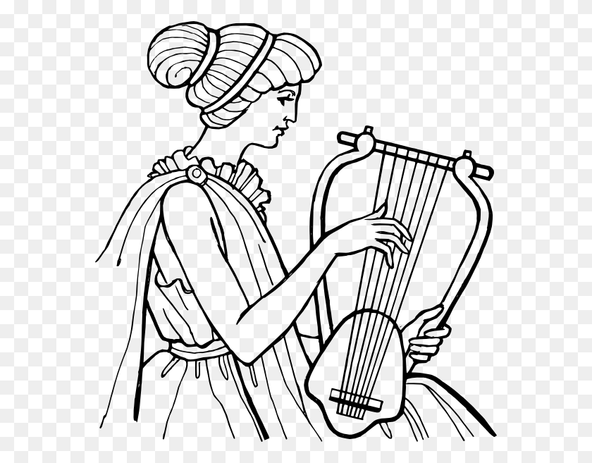 570x597 Lyre Musical Instrument Clip Art Free Vector - Lyre Clipart