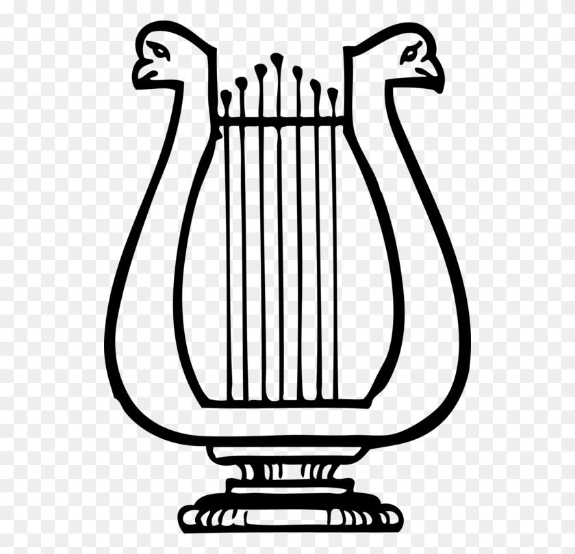 536x750 Lyre Musical Instruments String Instruments Harp - Musical Instruments Clipart Black And White