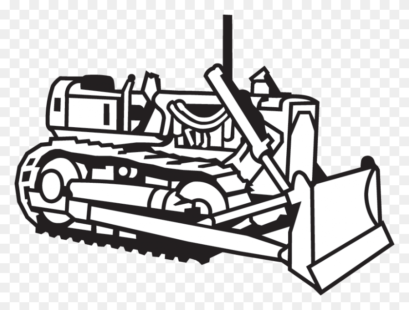 854x631 Machinery - Bulldozer Clipart Black And White