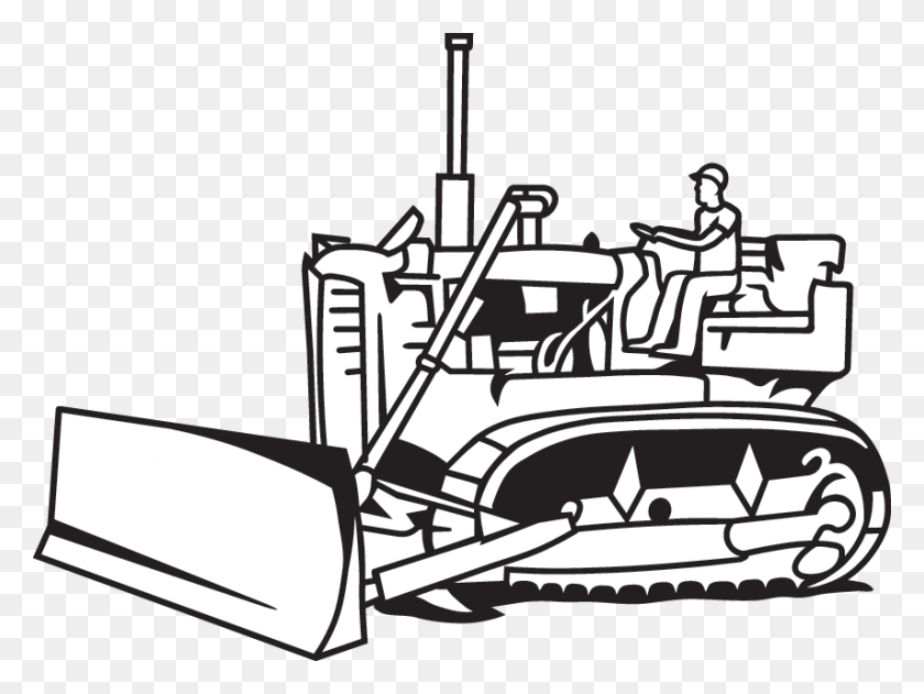 854x626 Machinery - Construction Equipment Clipart Black And White