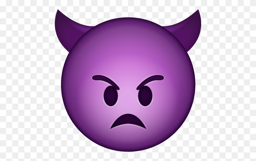 480x468 Mad Devil Emoji Png Transparent Background - Purple Background PNG