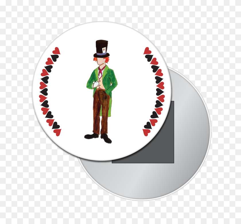 720x720 Mad Hatter Button Magnet - Mad Hatter Hat PNG