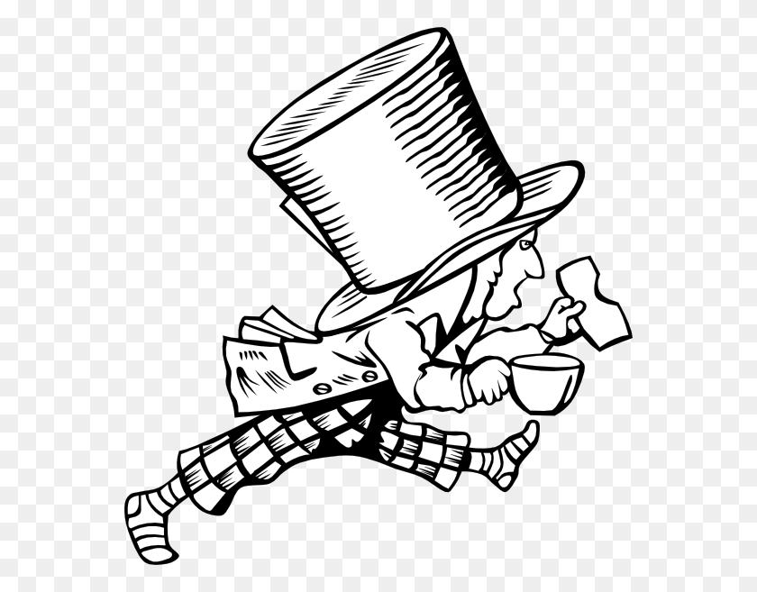 564x597 Mad Hatter Clip Art - Mad Person Clipart