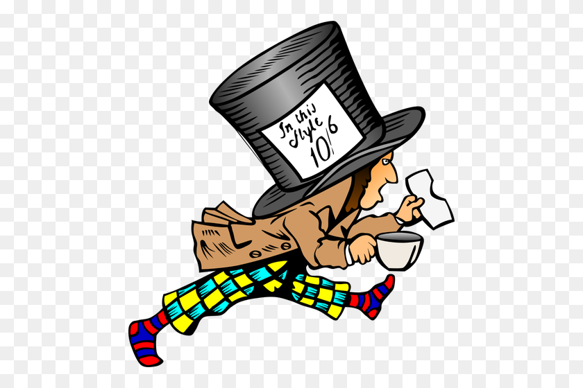470x500 Mad Hatter Vector Image - Hurry Clipart