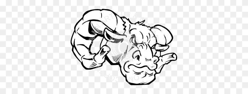 361x260 Mad Ram Face - Ram Clipart Black And White