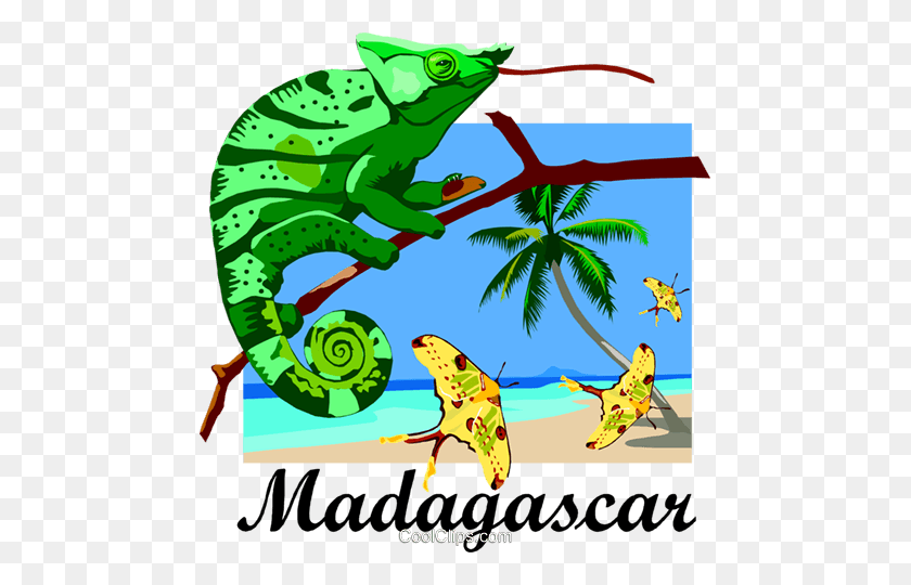 471x480 Imágenes Prediseñadas De Vector Libre De Regalías De Diseño De Postal De Madagascar - Imágenes Prediseñadas De Postal