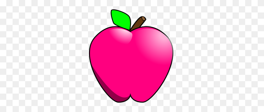 273x299 Magenta Apple Clip Art - Apple Heart Clipart