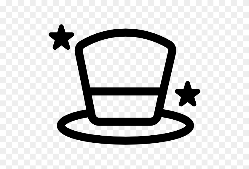 512x512 Magician Hat - Magician Clipart Black And White