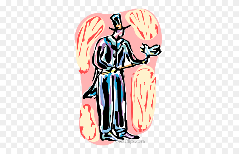 313x480 Magician With Dove Royalty Free Vector Clip Art Illustration - Magician Clipart Free