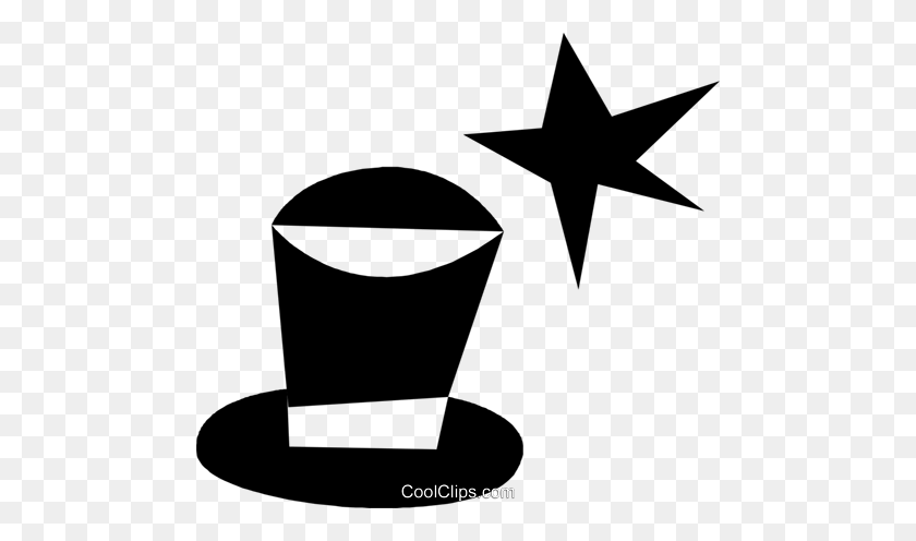 480x436 Magicians Hat Royalty Free Vector Clip Art Illustration - Magician Clipart Black And White