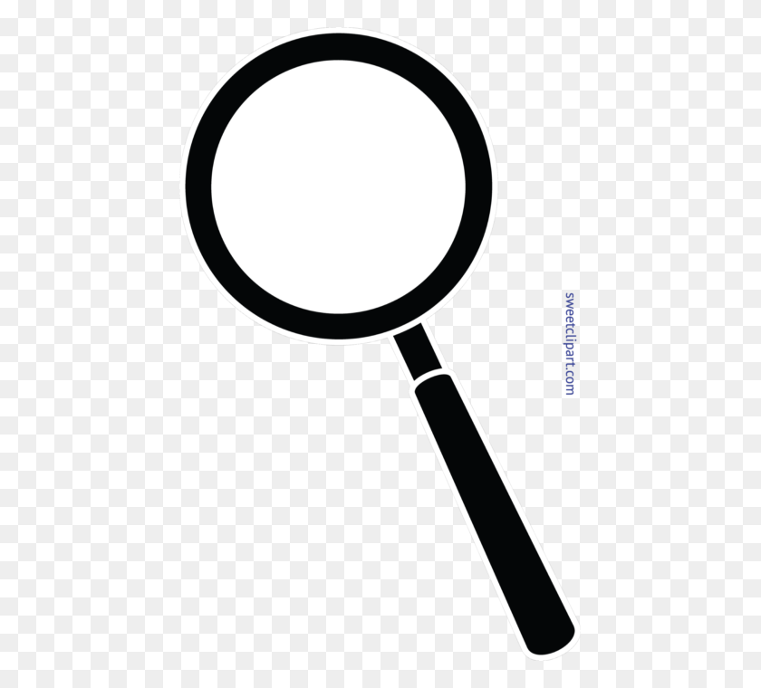443x700 Magnifying Glass Black Clip Art - Magnifying Glass Clipart Black And White
