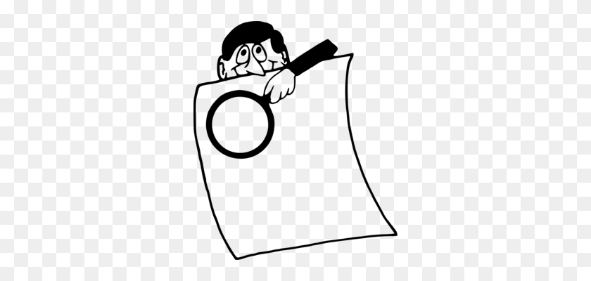 290x340 Magnifying Glass Computer Icons Drawing Cartoon - Magnifying Glass Clipart Black And White