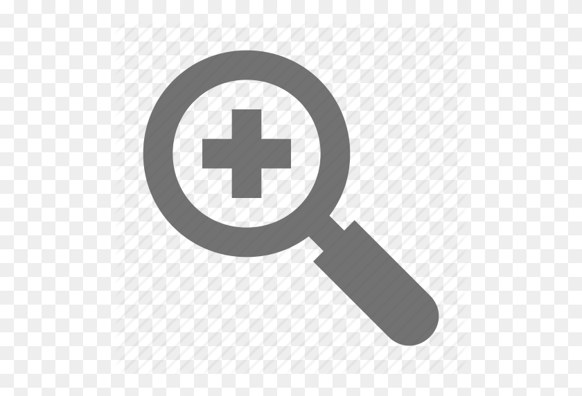 512x512 Magnifying Glass, Plus Sign, Search, Zoom In, Zooming Icon - Magnifying Glass Icon PNG