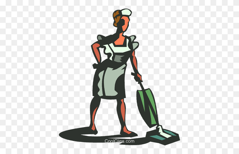426x480 Maid, House Cleaning Royalty Free Vector Clip Art Illustration - Servant Clipart