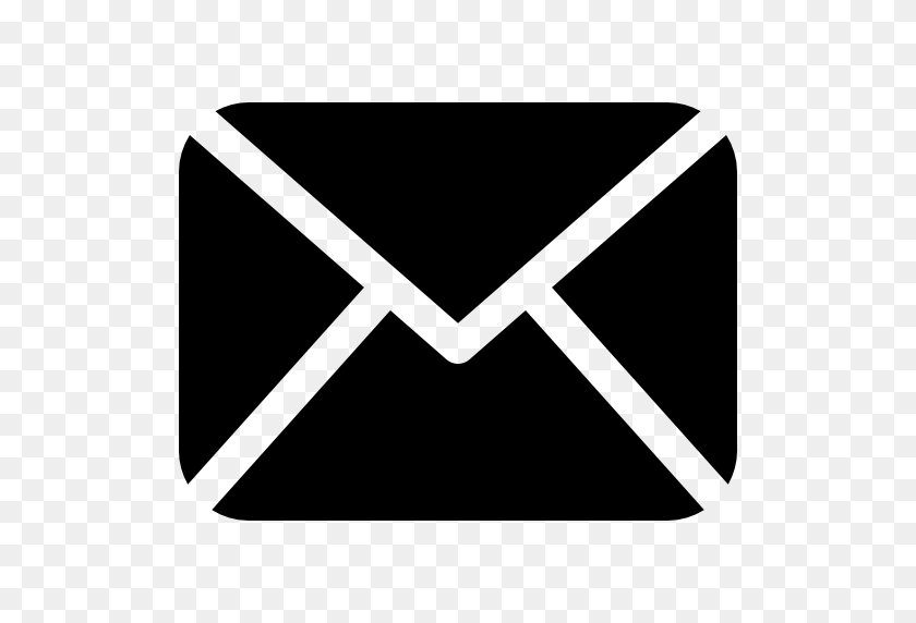 512x512 Mail Black Envelope Symbol - Mail Logo PNG