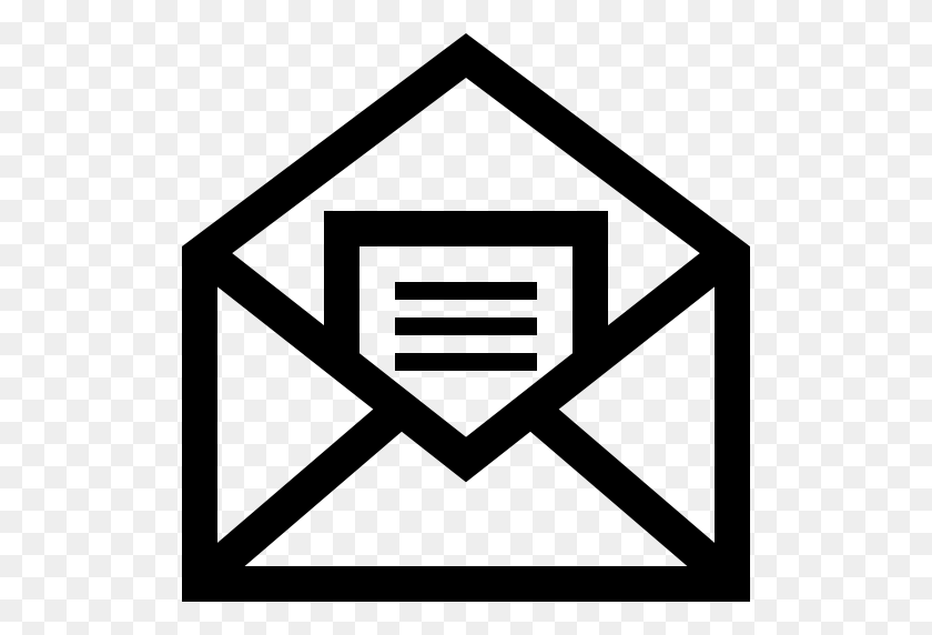 512x512 Mail Open Symbol Of An Envelope With A Letter Inside - Mail Logo PNG