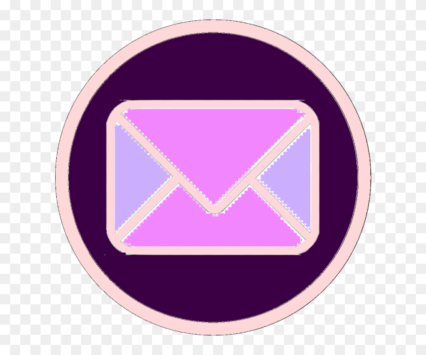 640x640 Значок Почты Или Обратной Связи, Значок Почтового Ящика Или Обратной Связи Розовый Фиолетовый, Значок - Фиолетовый Круг Png