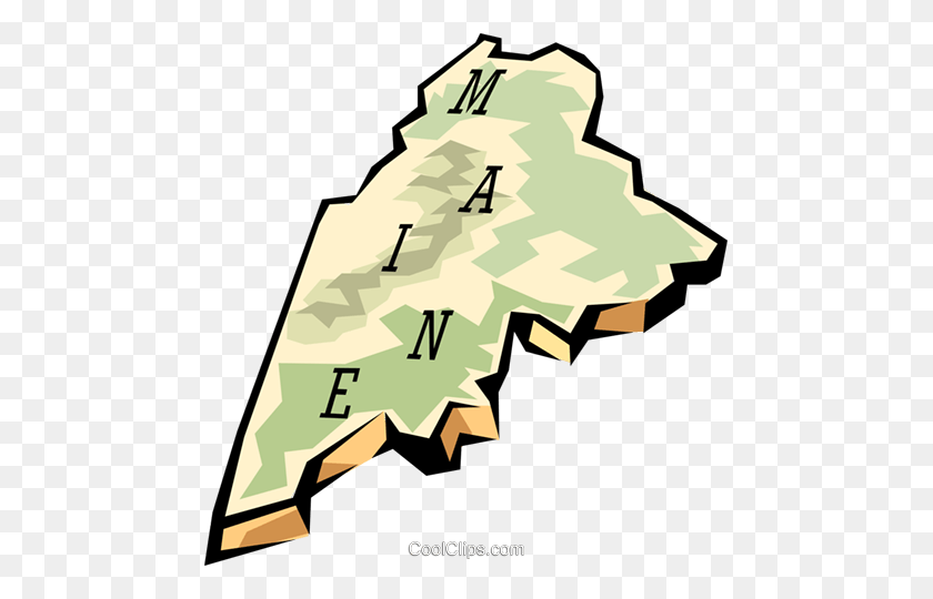 471x480 Maine State Map Royalty Free Vector Clip Art Illustration - Maine Clipart