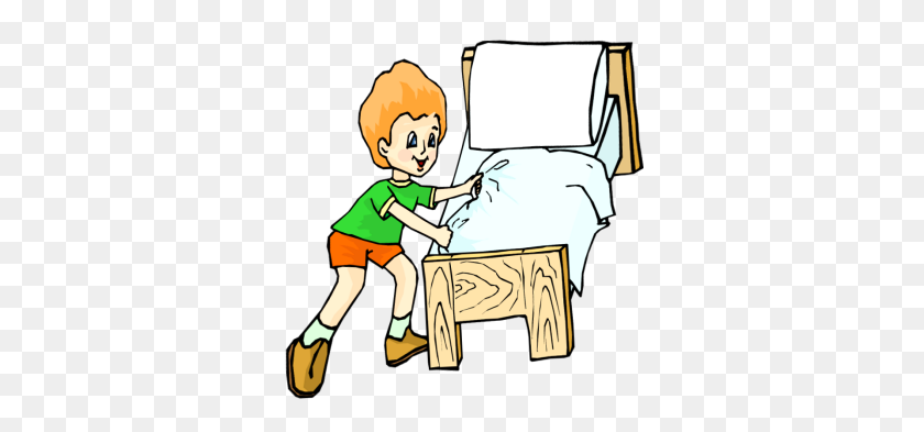 350x333 Make Bed Clip Art - Young Child Clipart