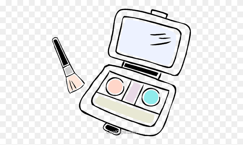 480x442 Makeup Kit Royalty Free Vector Clip Art Illustration - Putting On Makeup Clipart