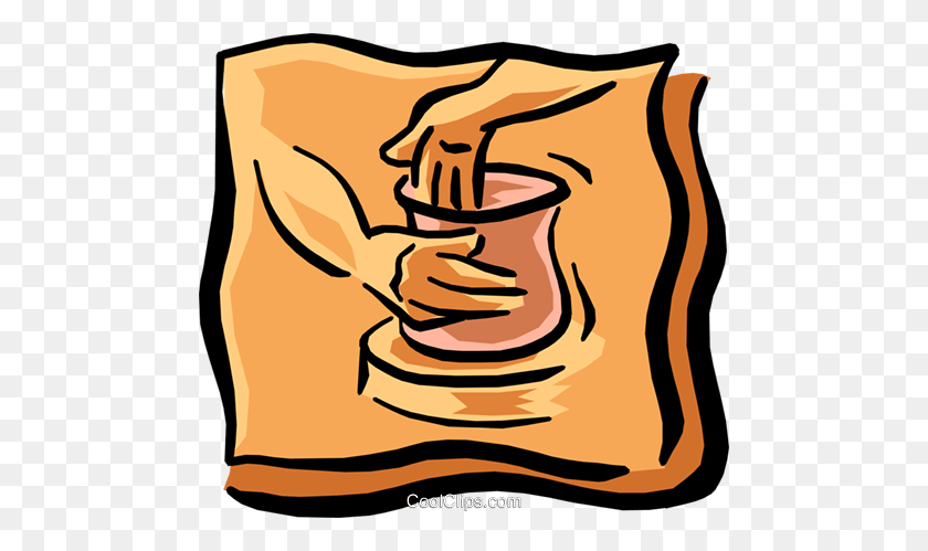 480x439 Making Pottery Royalty Free Vector Clip Art Illustration - Pottery Clipart