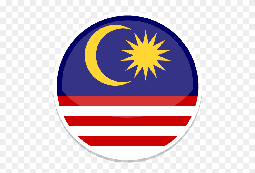 512x512 Malasia Icono Redondo De Banderas Del Mundo - Banderas Del Mundo Png