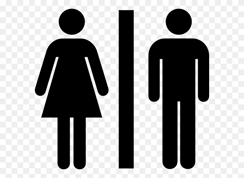 600x554 Male And Female Bathroom Clip Art - Man And Woman Clipart