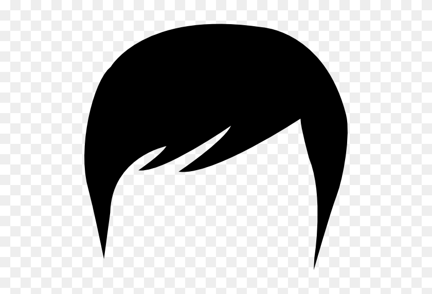 512x512 Male Black Short Hair Shape Silhouette - Black Hair PNG