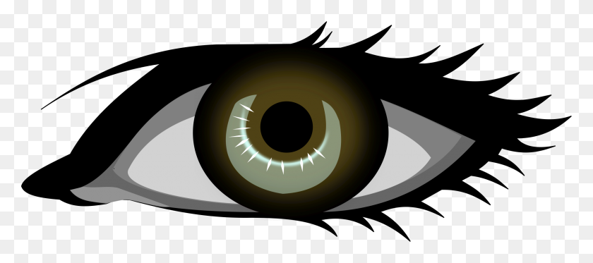 2400x964 Male Eye Clipart - Eyes Clipart Black And White