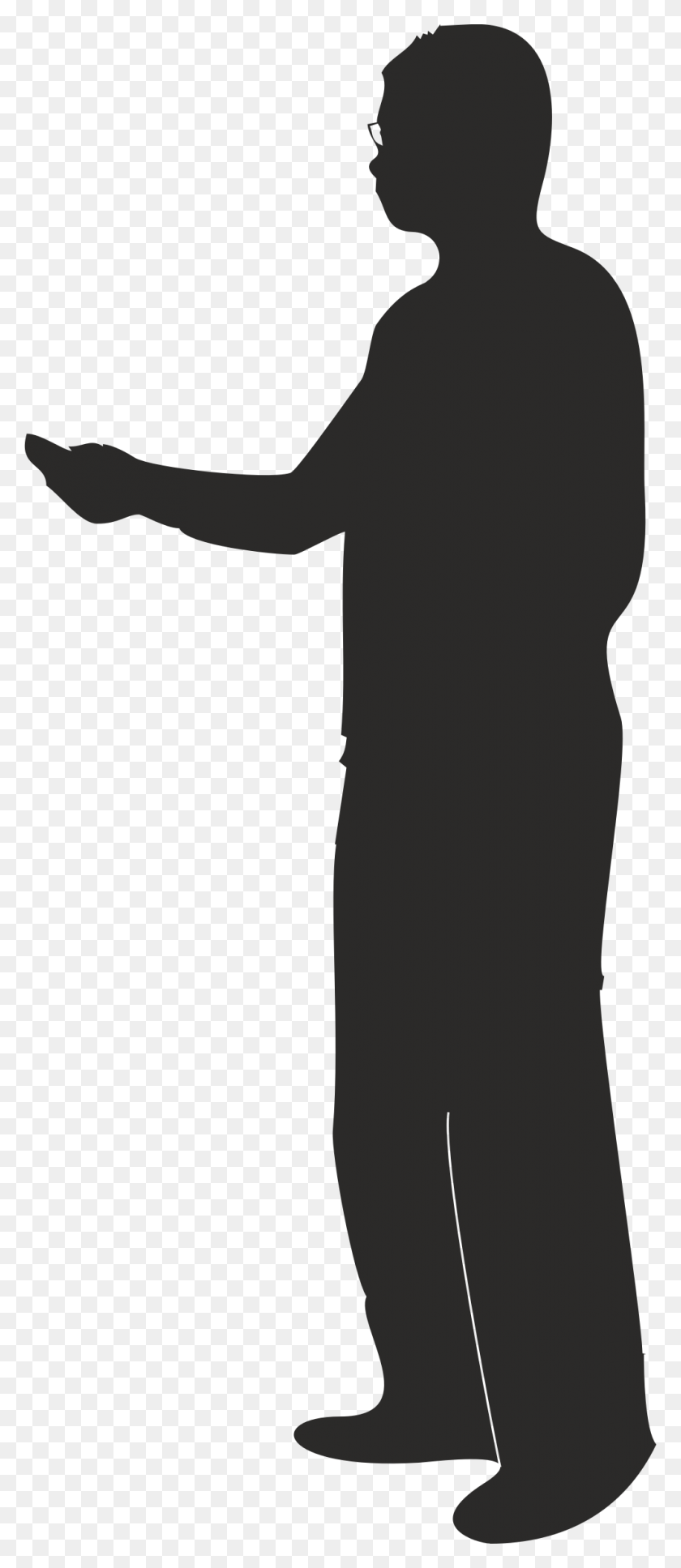 998x2400 Male Silhouette Presenting Or Pointing Icons Png - People Pointing PNG