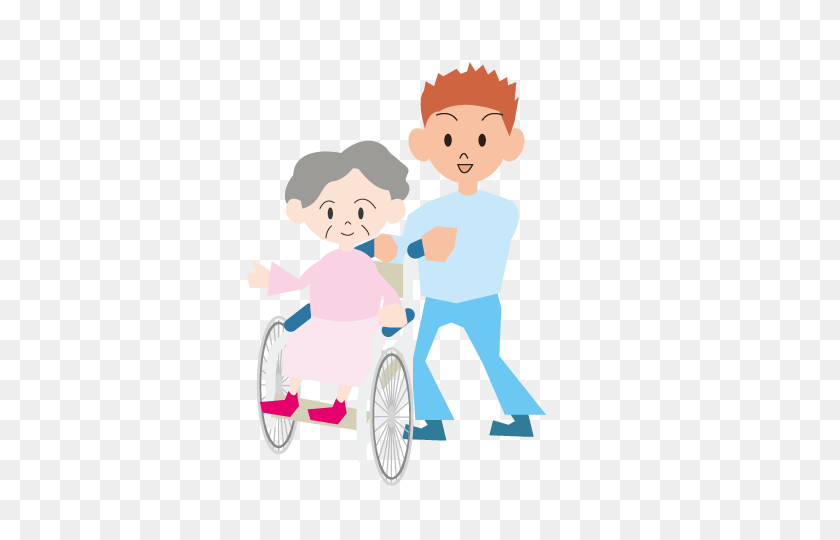 640x480 Мужчина В Инвалидной Коляске Сиделка Бабушка Бесплатные Иллюстрации - Сиделка Клипарт