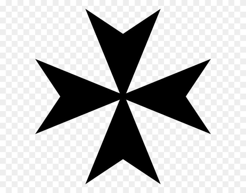 600x600 Maltese Cross Png, Clip Art For Web - Cross Clipart Black