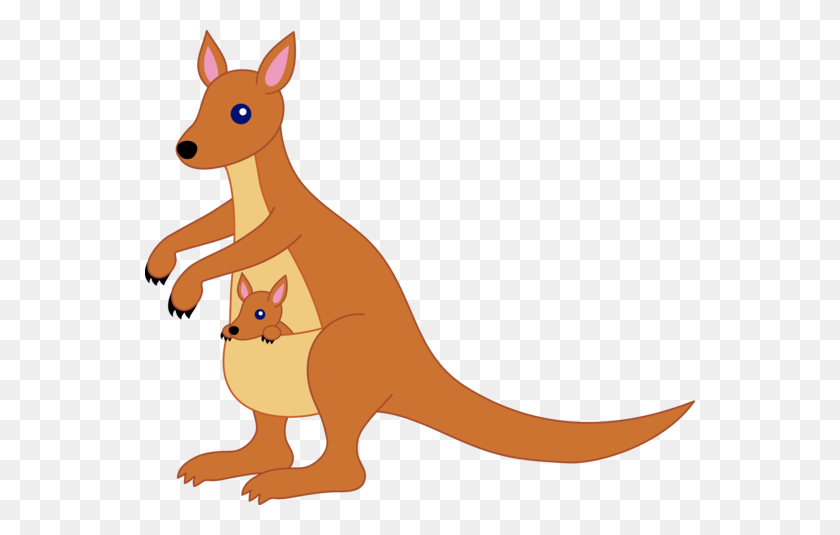 550x475 Mama And Baby Kangaroo Digital Clip Art Scrapbooking - Baby Kangaroo Clipart