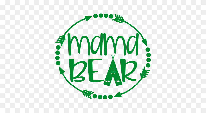 400x400 Mama Bear With Arrows And Teepee Vinyl Decal Sticker - Momma Bear Clipart