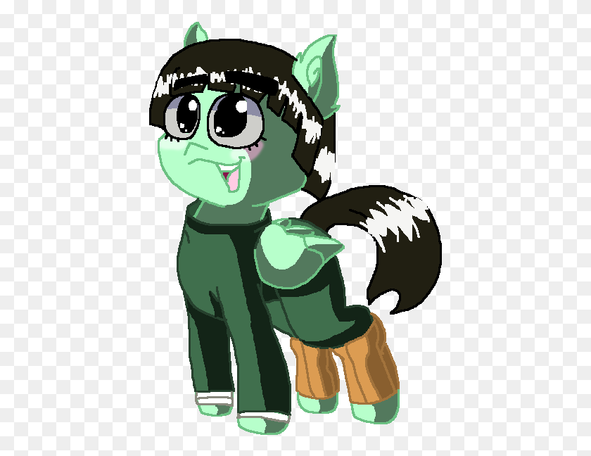 417x588 Mammal Clipart Pony Might Guy Rock Lee Png Transprent - Naruto Clipart