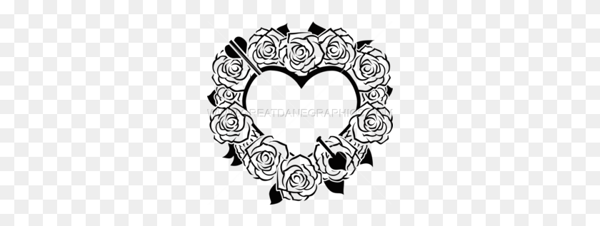 260x257 Маммография Розы - Цветочный Букет Клипарт Черно-Белое