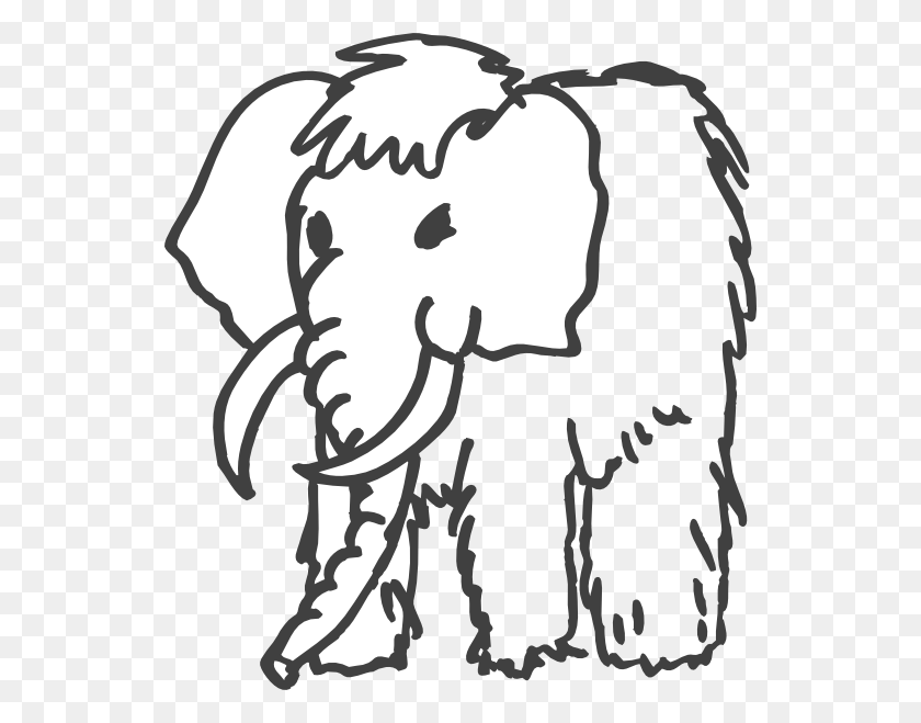 540x599 Mammoth Outline Clip Art - Elephant Clipart Outline