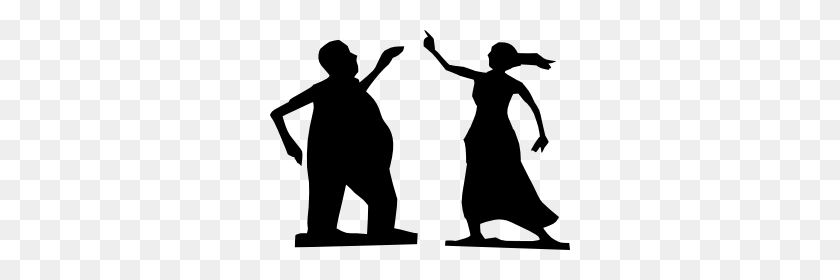 300x220 Man And Woman Dancing Silhouettes Clip Art - Fat Person Clipart