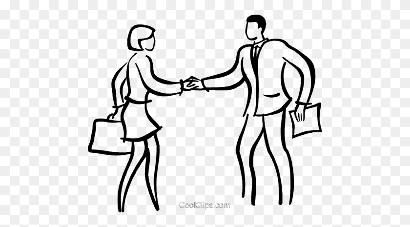 480x405 Man And Woman Shaking Hands Royalty Free Vector Clip Art - People Shaking Hands Clipart