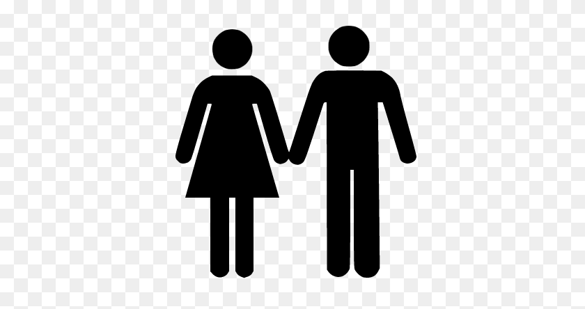 356x384 Man And Women Sign - Relationship Clipart