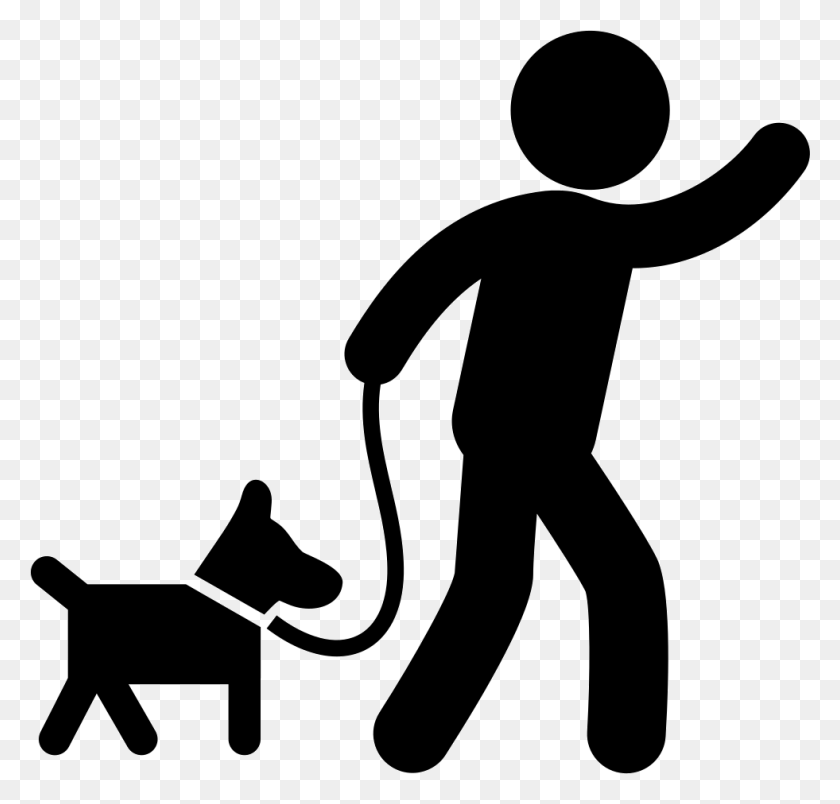 981x936 Человек С Собакой С Поясом Для Прогулки Значок Png Скачать Бесплатно - Значок Собаки Png