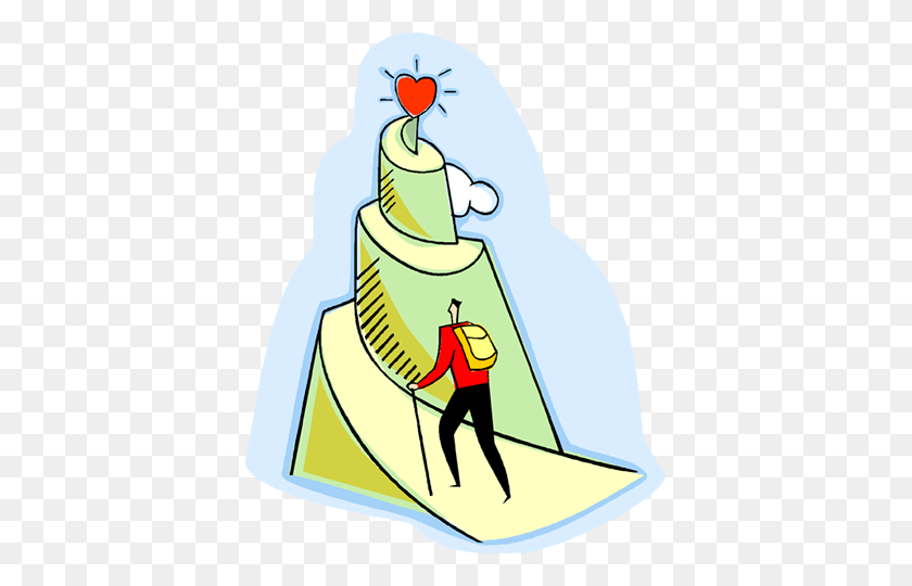 387x480 Man Climbing A Mountain Royalty Free Vector Clip Art Illustration - Mountain Clipart