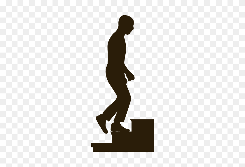 512x512 Man Climbing Stairs Sequence Silhouette - Person Falling PNG