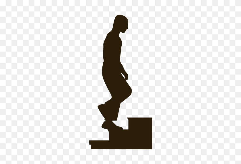 512x512 Man Climbing Three Step Stairs Silhouette - Stairs PNG