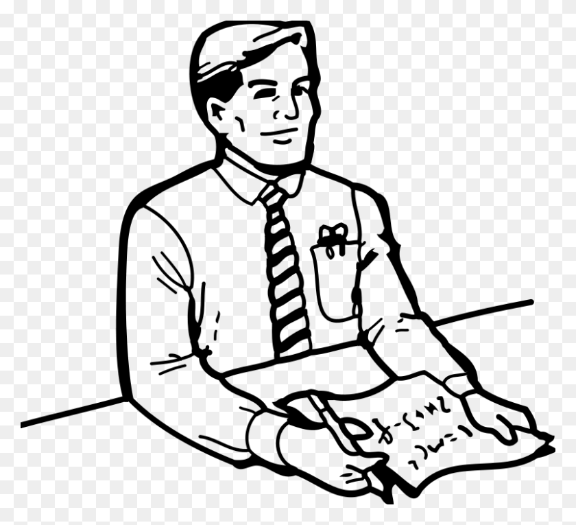 800x724 Man Clipart Black And White Look At Man Black And White Clip Art - Guy Thinking Clipart