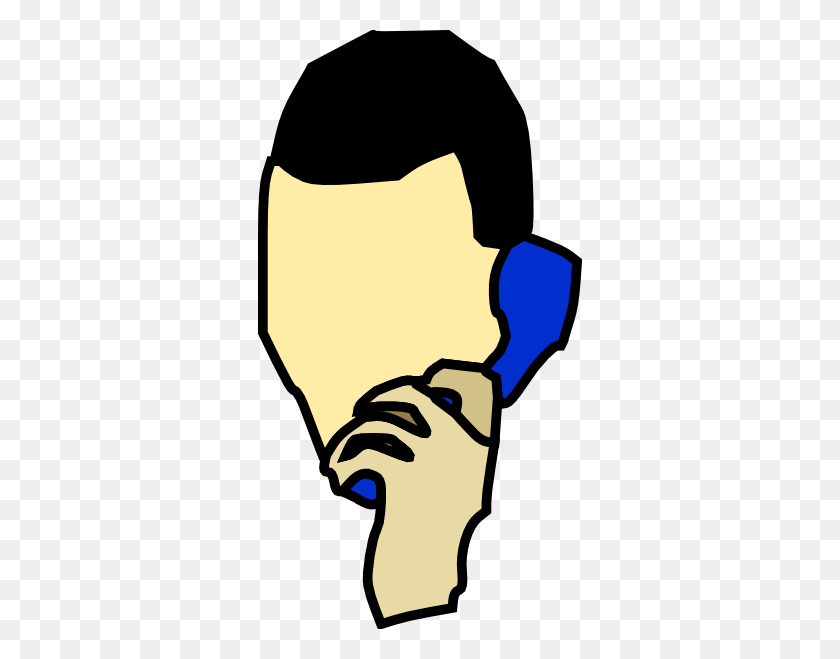 324x599 Man Clipart Phone - Bald Head Clipart