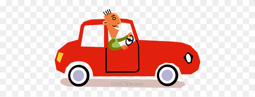 480x261 Man Driving A Car Royalty Free Vector Clip Art Illustration - To Drive Clipart