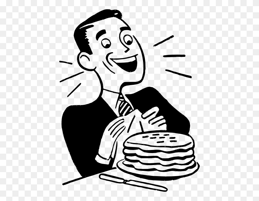 456x594 Man Eating Pancakes Clip Art - To Eat Clipart